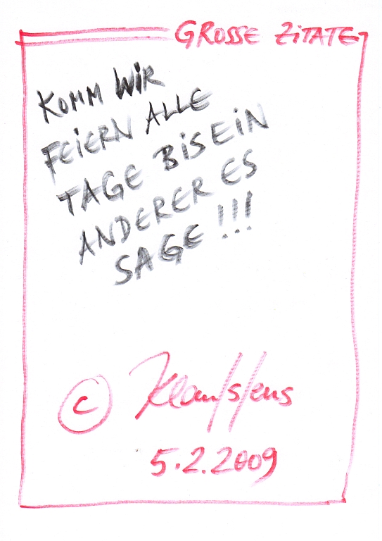 klausens große zitate - FEIERN